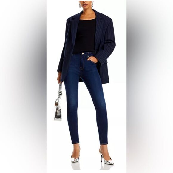 7 For All Mankind mid rise The Skinny in dark blue wash NWT. 30 - Picture 3 of 9